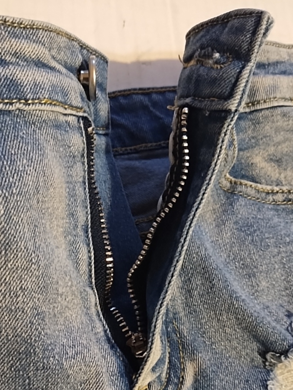 Blue Distressed Denim Women's Shorts (S) - Picture 8 of 16